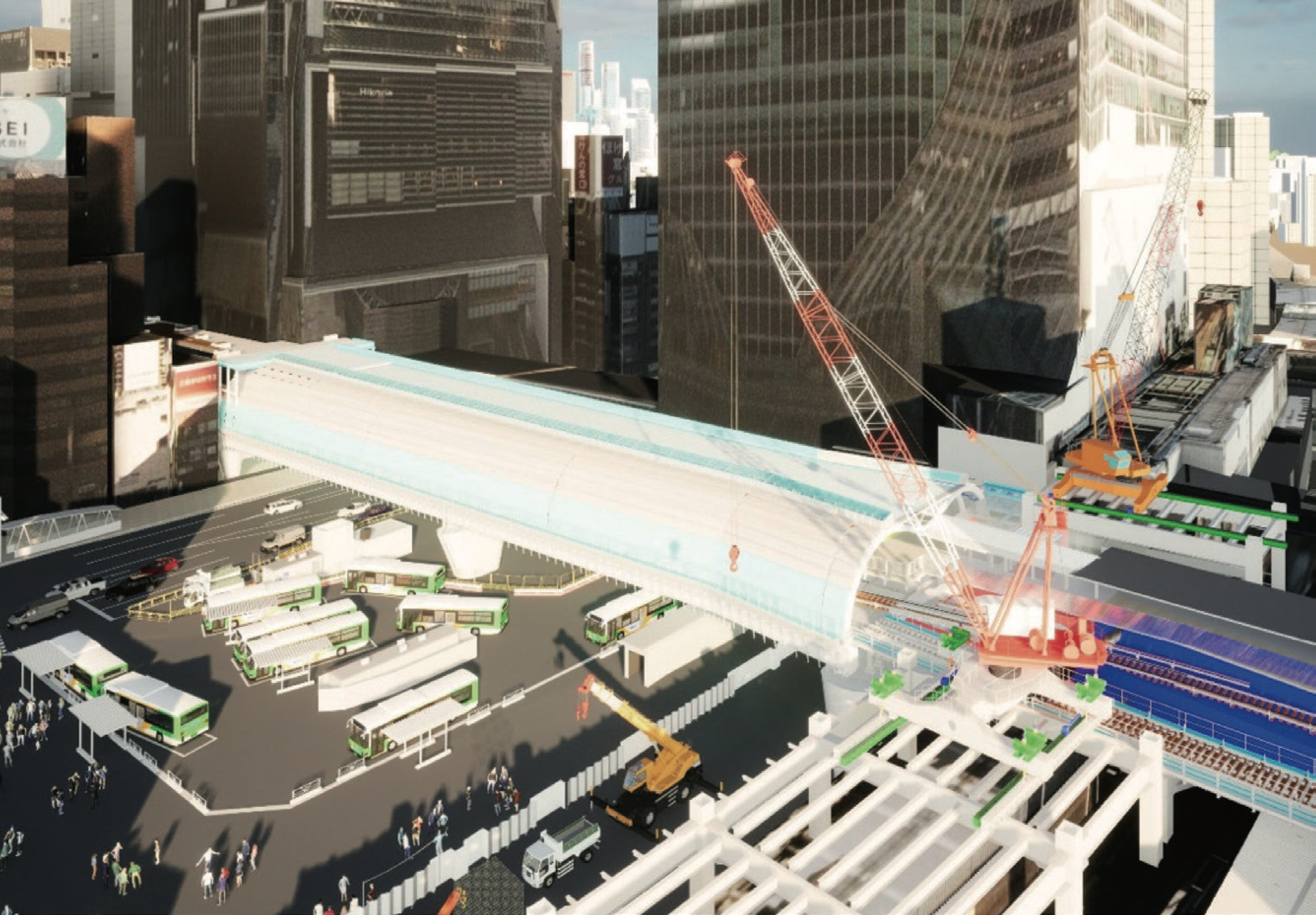 図-1 銀座線渋谷駅移設プロジェクトでは3D統合モデルを現場事務所で内製化して作成