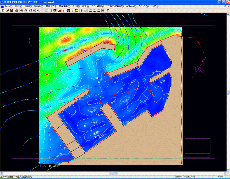 波浪変形計算システム(非定常緩勾配方程式)