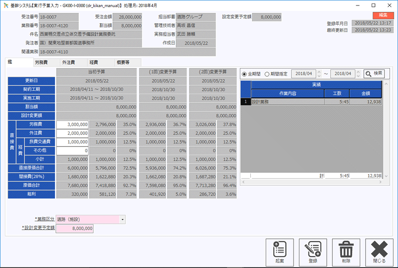 Direct R 原価管理システム