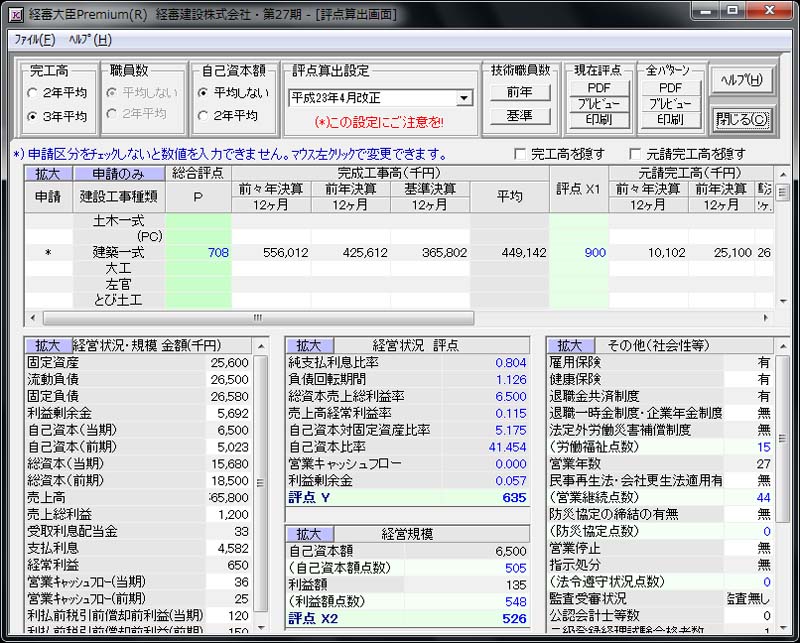 経審大臣Premium(R) Ver 11.5